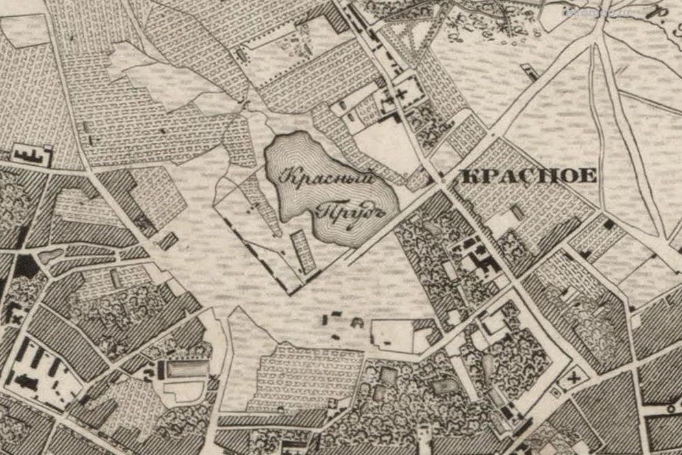 Топографическая карта окрестностей Москвы 1848 года. Источник: retromap.ru