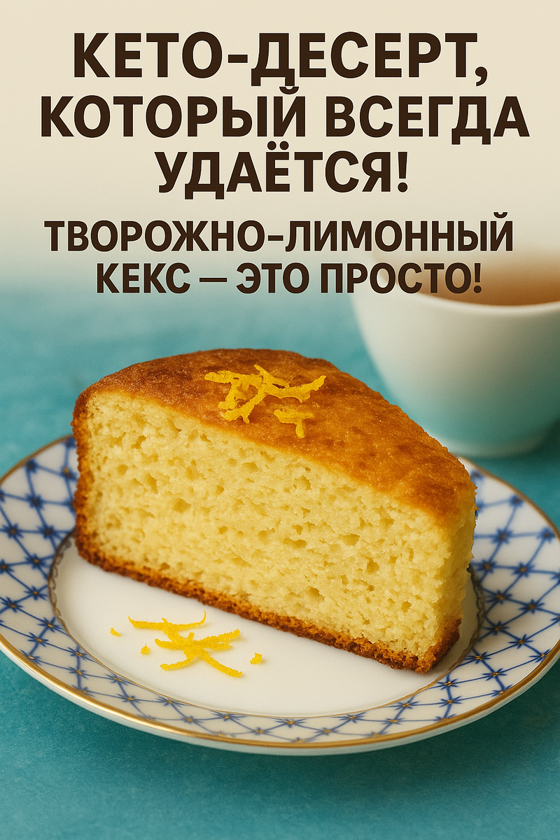 Кето-десерт, который всегда удаётся: творожный лимонный кекс — просто, ароматно и без угрызений совести!