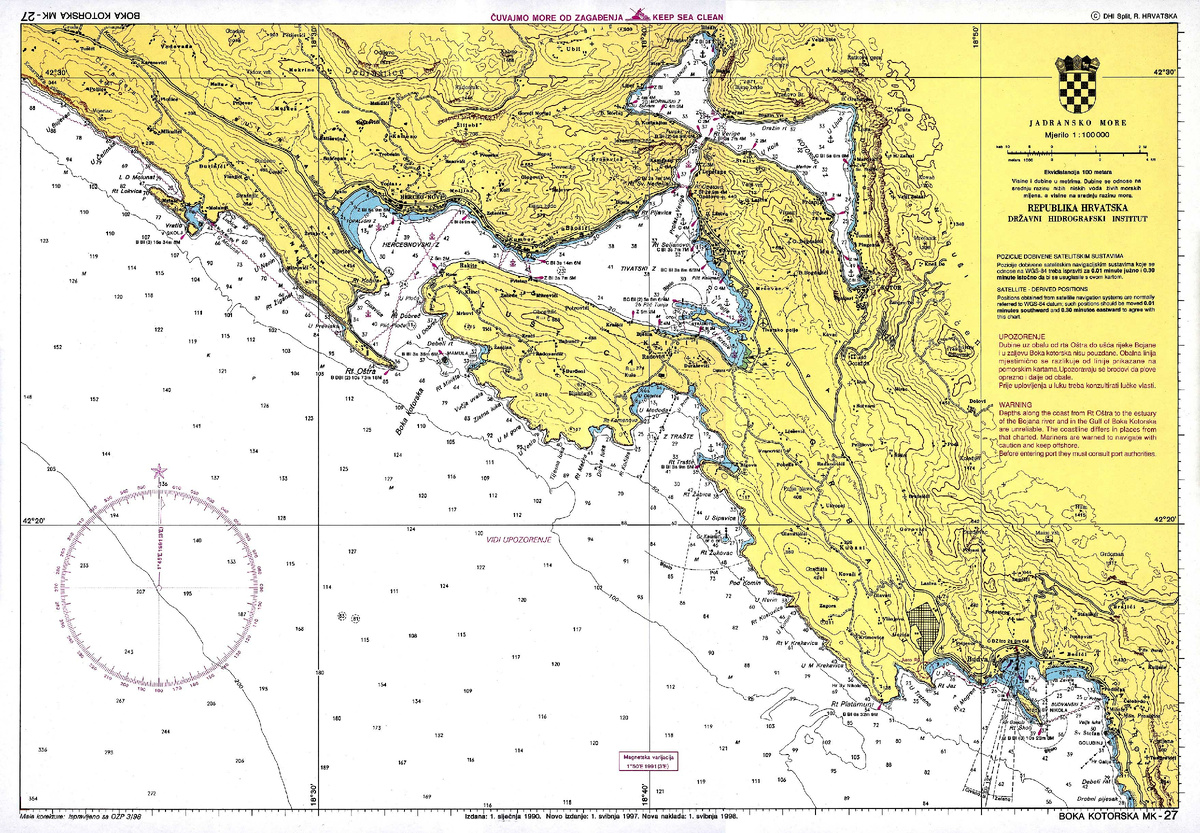 Рис. 2 Одна из учебных  карт в нашей А.Б.С. Морской академии