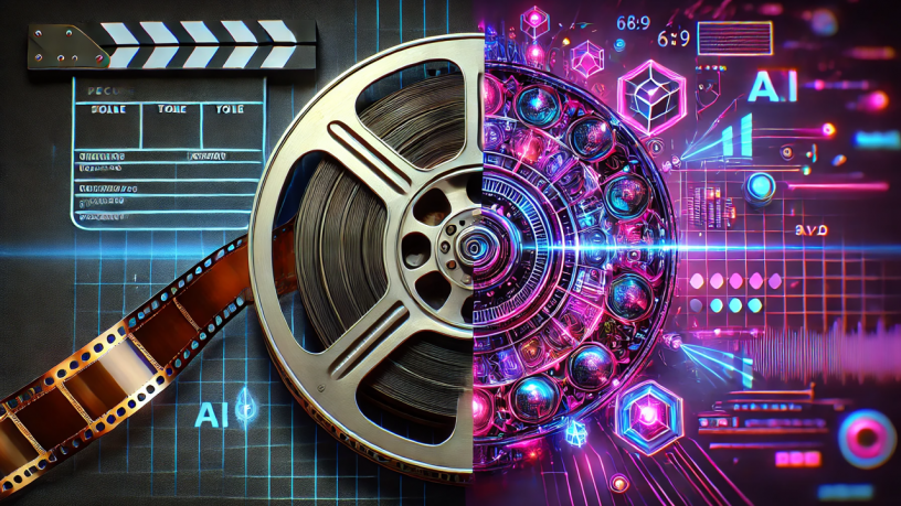 Иллюстративное изображение на тему искусственный интеллект и индустрия развлечений.