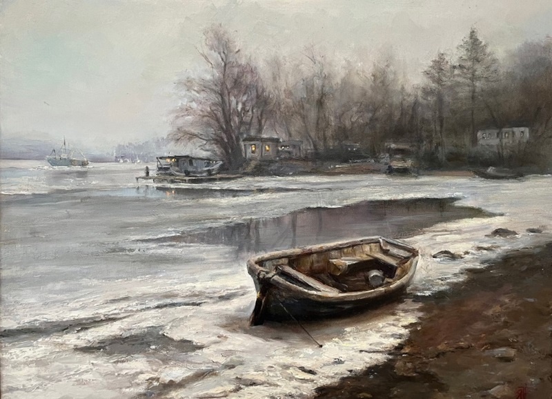 "Тишина". 2024. 45/60 см, холст, масло