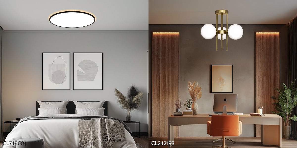 Слева — минималистичный интерьер, справа — дизайн в стиле модерн