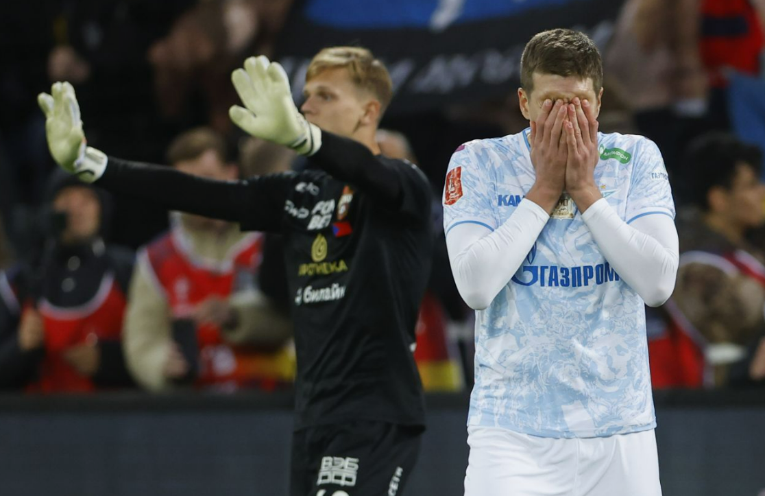 Александр Соболев не смог забить пенальти в кубковой серии с ЦСКА. Фото: соцсети