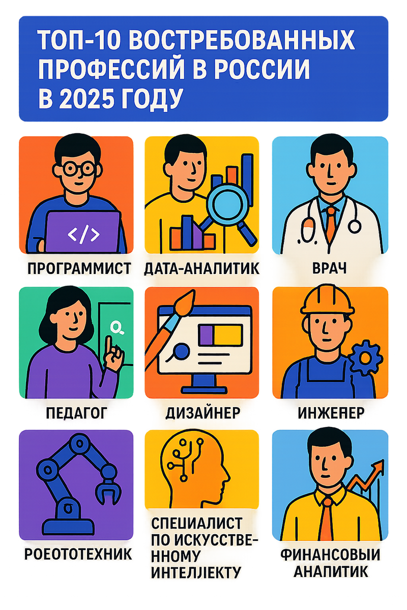 Топ-10 востребованных профессий в России. Рейтинг 2026