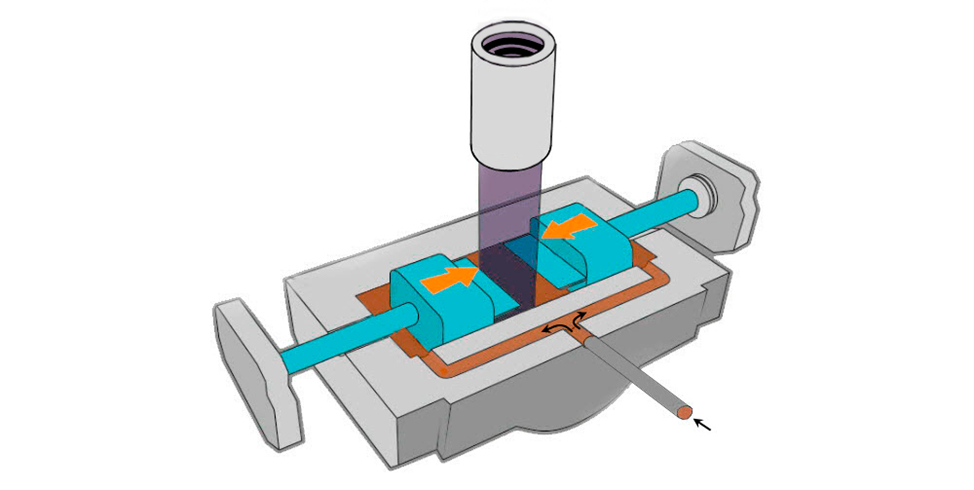 Схема гидроприводного срезного плашечного превентора. Рисунок взят из https://pro-arctic.ru/25/02/2016/technology/20283