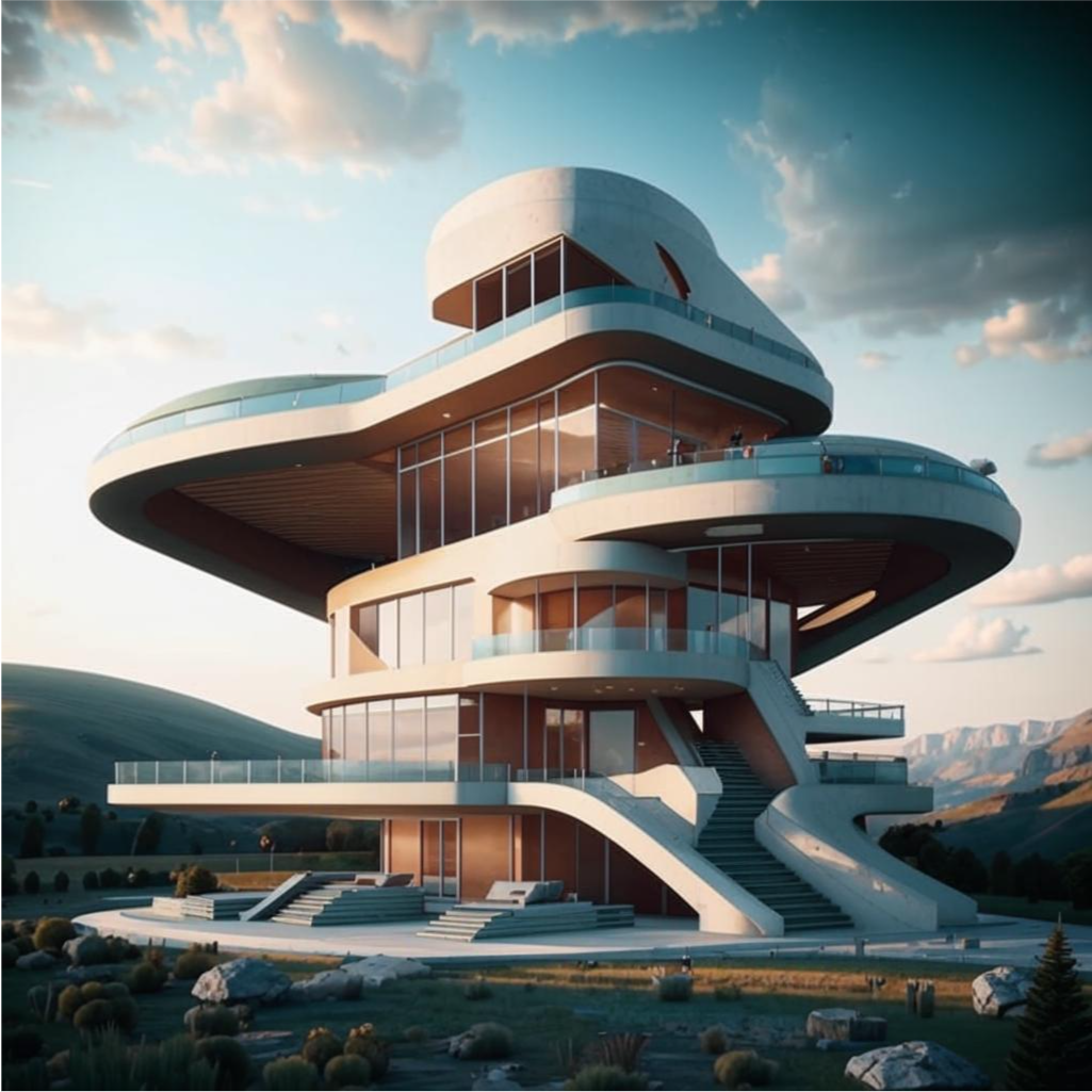 Этот дом нарисовала нейросеть. Подчиняется ли эта конструкция известным человечеству законам физики — большой вопрос. 
