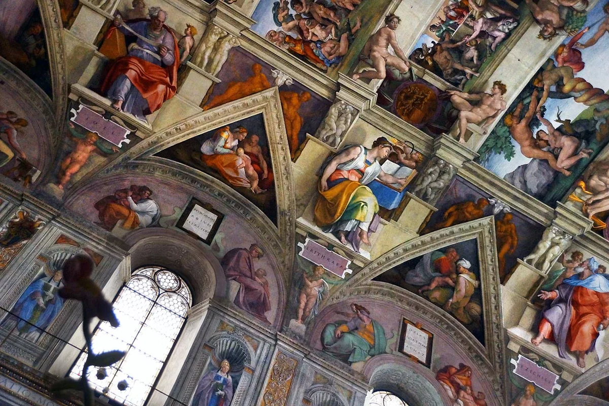 Микеланджело. Роспись потолока Сикстинской капеллы.