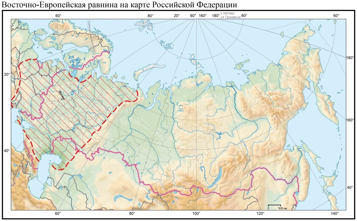 Восточно-Европейская равнина на карте России