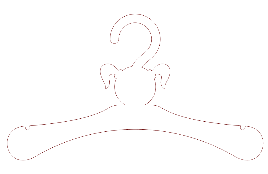 Векторное изображения вешалки без лишних элементов, все линии замкнуты