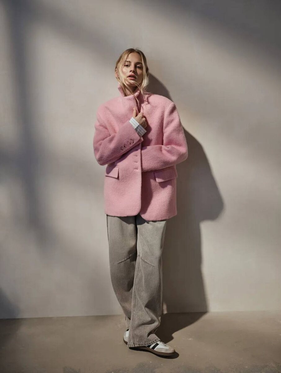 Шерстяной жакет из пальтовой ткани SELA