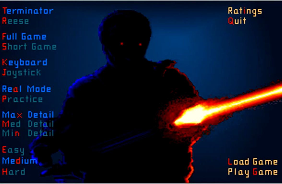 The Terminator (DOS) меню