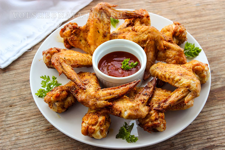 Куриные крылья с хрустящей корочкой в духовке