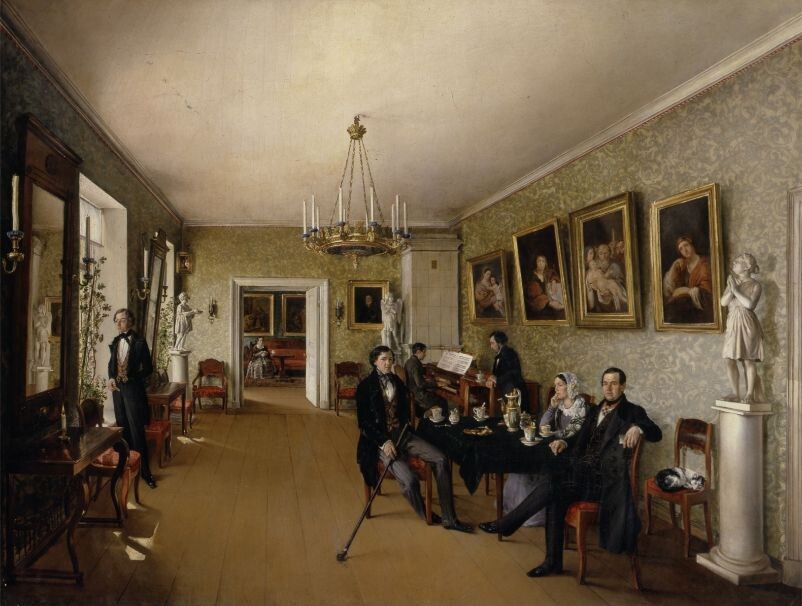 Прокофий Пушкарев. Семейная картина. 1846. Государственный Русский музей, Санкт-Петербург