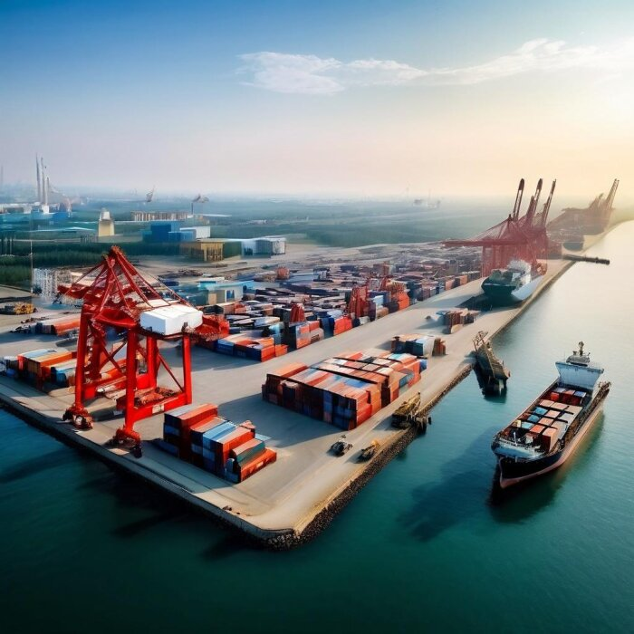 Так может выглядеть новый российско-китайский порт в Приморье / изображение сгенерировано нейросетью flyvi.io  