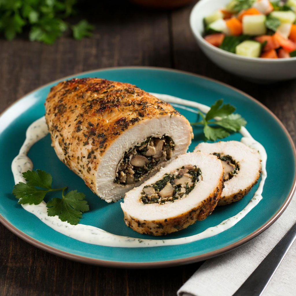 Рулеты из индейки с шампиньонами и греческим йогуртом: диетическое блюдо с насыщенным вкусом