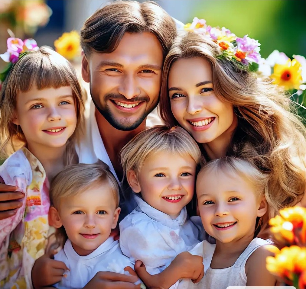 Фото из интернета Многодетная семья. 👨‍👩‍👧
