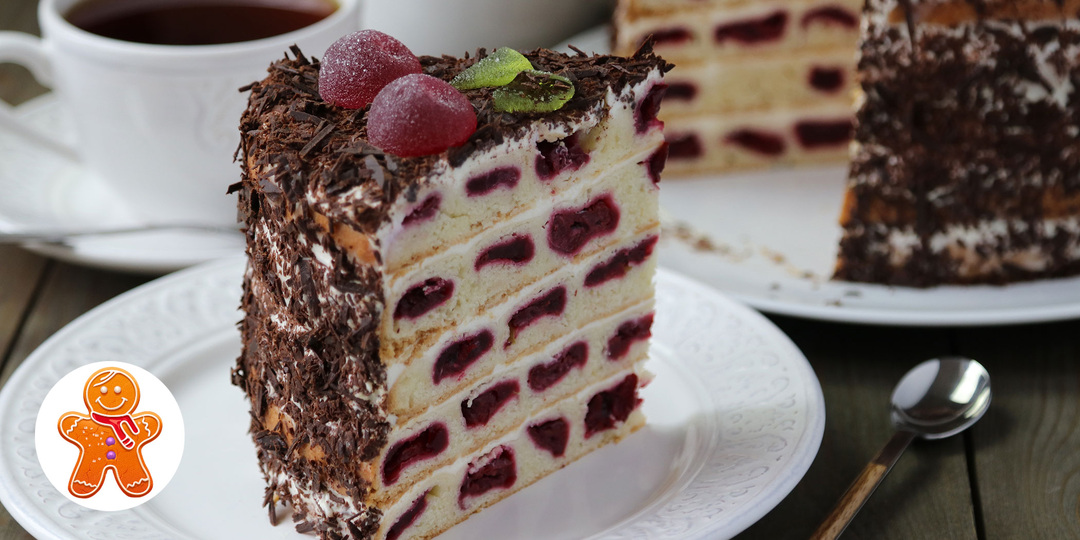 Сметанный торт "Вишневые Соты | Монастырская Изба"