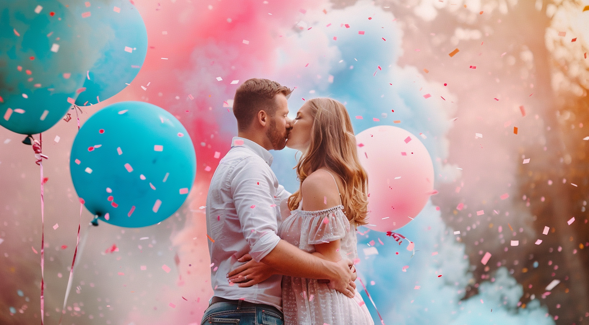 гендер пати с цветным дымом