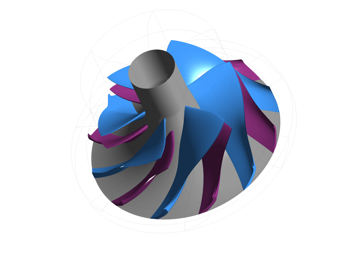 Параметрическая модель компрессора с основной и сплиттерной лопатками