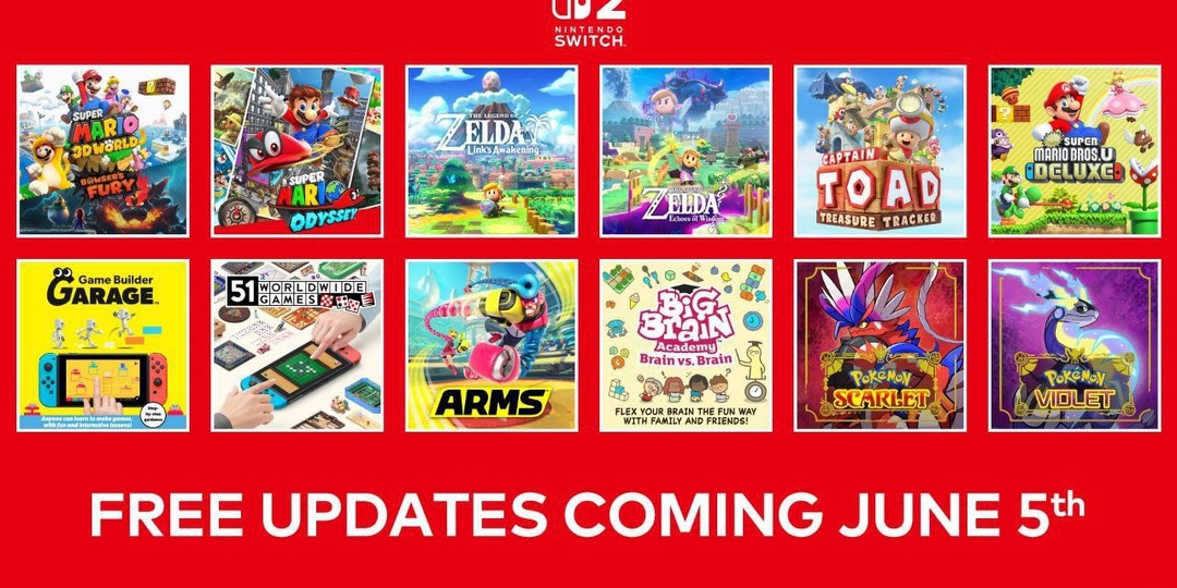 Обновления игр для Nintendo Switch 2