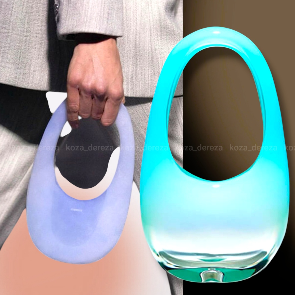 На фото представлена сумка французского бренда Coperni, Air Swipe Вag, фотоколлаж автора статьи