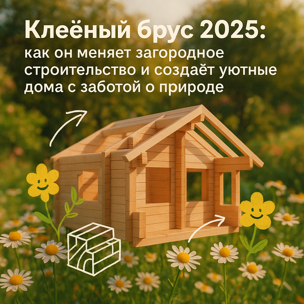    Клееный брус 2025: как он меняет загородное строительство и создаёт уютные дома с заботой о природе