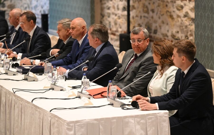    Участники российской делегации на переговорах между делегациями России и Украины в Стамбуле / Источник: © РИА Новости/Рамиль Ситдиков