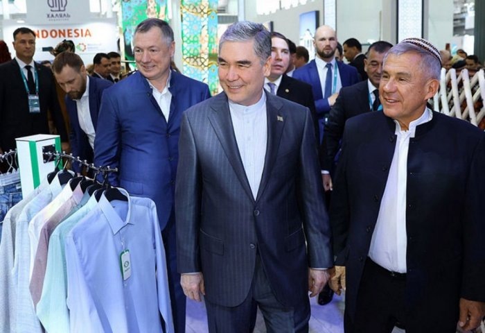 Гурбангулы Бердымухамедов на Международном экономическом форуме «Россия–Исламский мир: KazanForum 2024», 16 мая 2024 года, Казань, Татарстан (Фото: mfa.gov.tm)