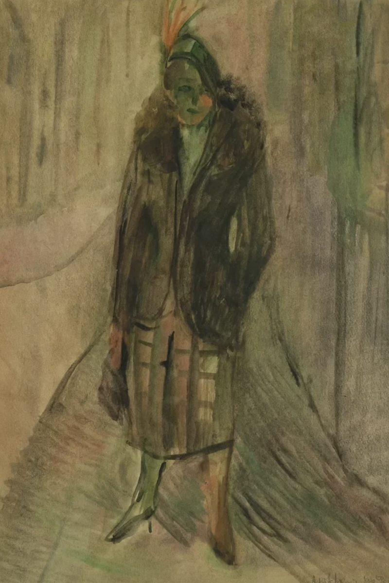 Александра Кольцова-Бычкова, «Автопортрет на улице Парижа», 1931