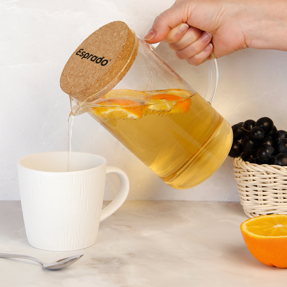 Кружка Barcode, кувшин Corteza, корзинка Costura