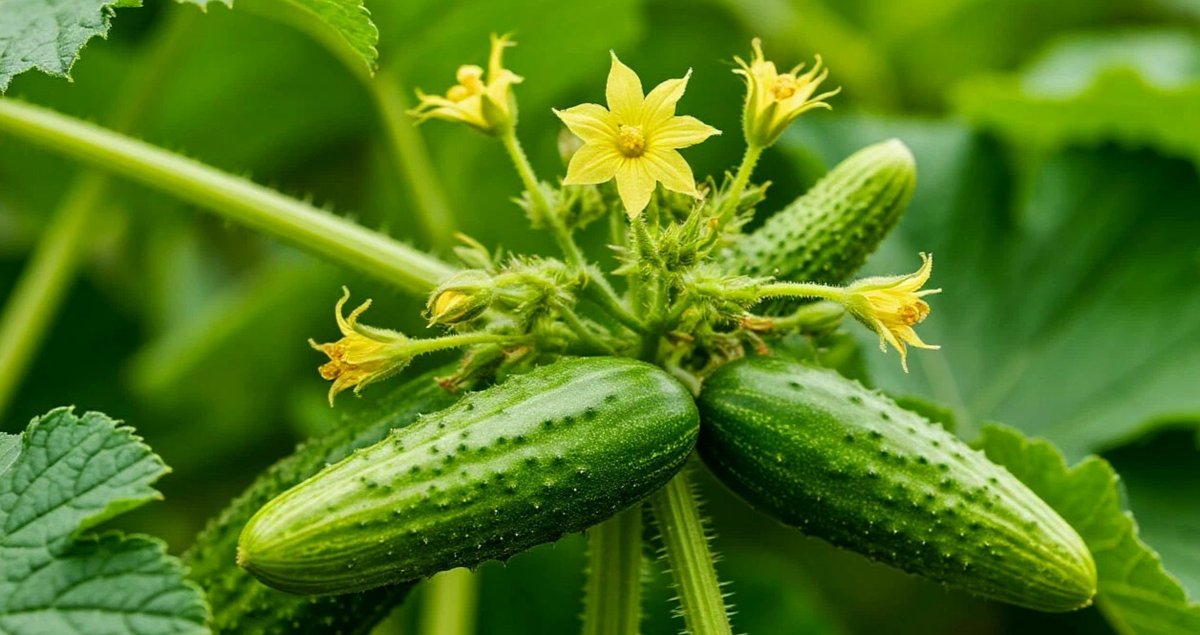 огурцы на растении