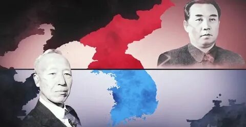 Северокорейский лидер Ким Ир Сен и южнокорейский президент Ли Сын Ман