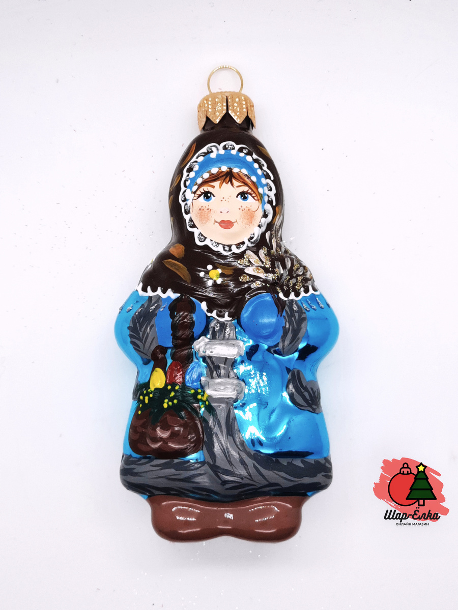 Ёлочная игрушка "Девочка зимой 7" (ЭВИС) в голубом