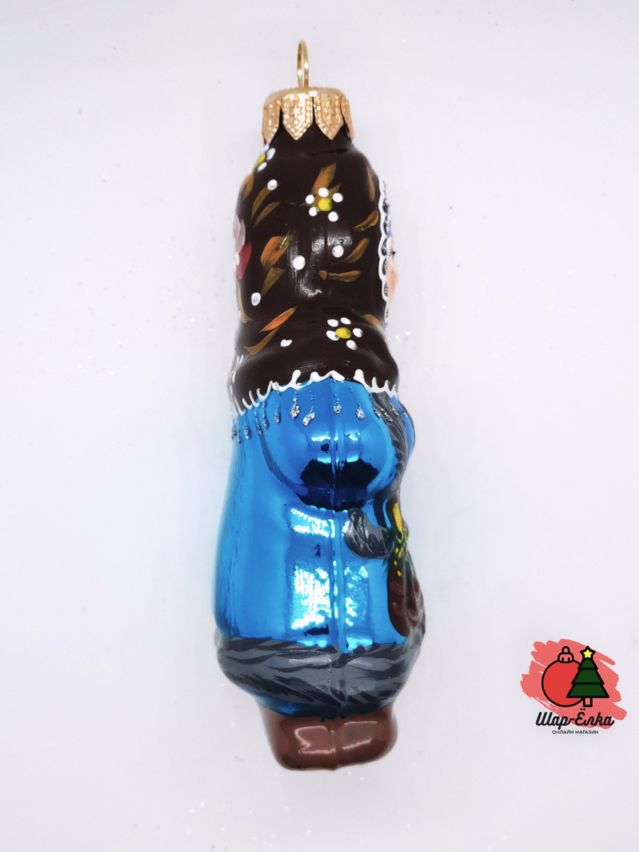 Ёлочная игрушка "Девочка зимой 7" (ЭВИС) в голубом