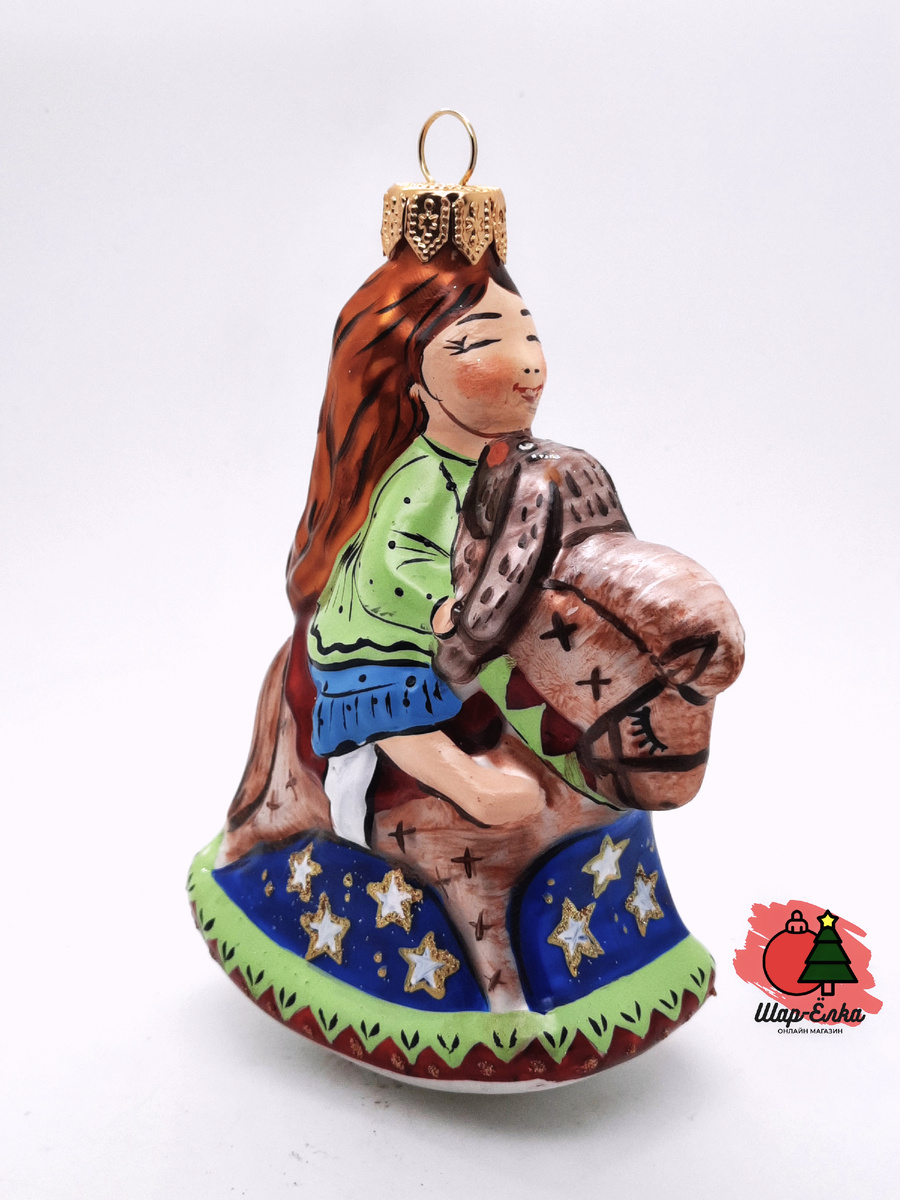 Ёлочная игрушка "Девочка на лошадке" (ЭВИС)