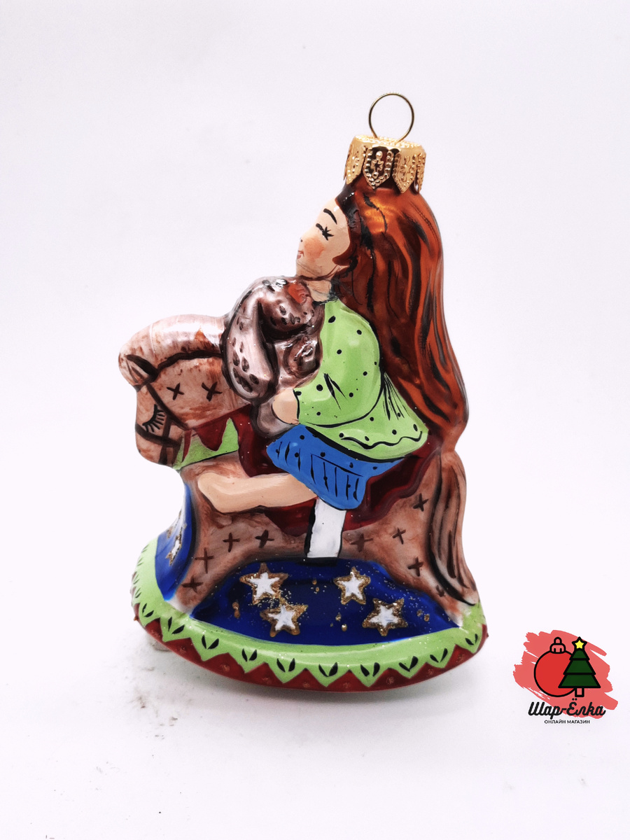 Ёлочная игрушка "Девочка на лошадке" (ЭВИС)