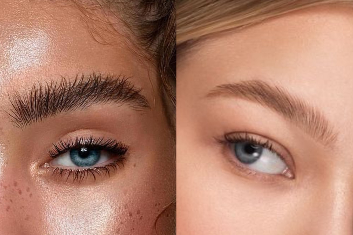 Брови, уложенные по росту волос, выглядят более гармонично