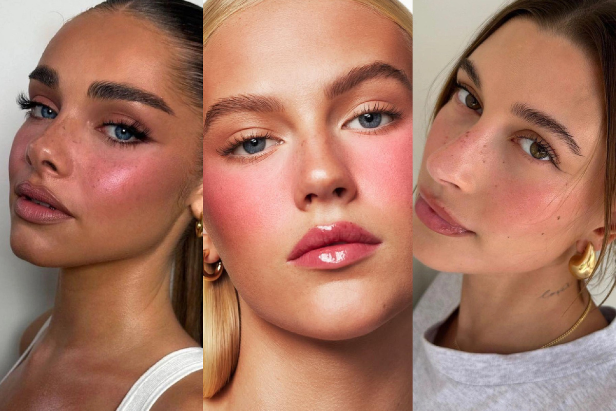 Как будто сгорела на солнце или упала в чан с румянами