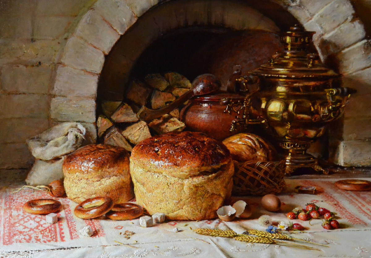 Художник Юрий Николаев, натюрморт "В Деревне"