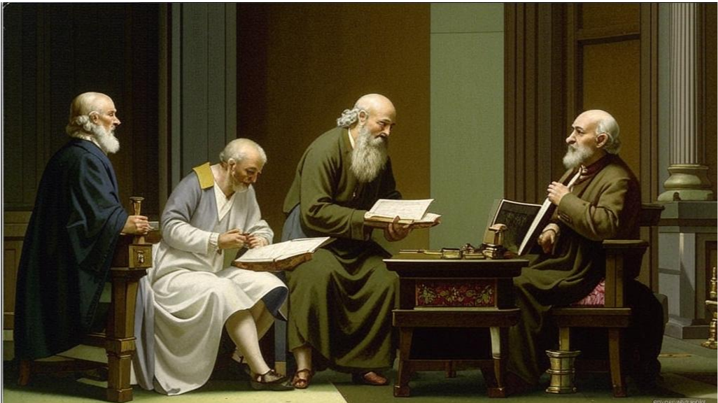 Философы в представлении нейросети Кандиндский