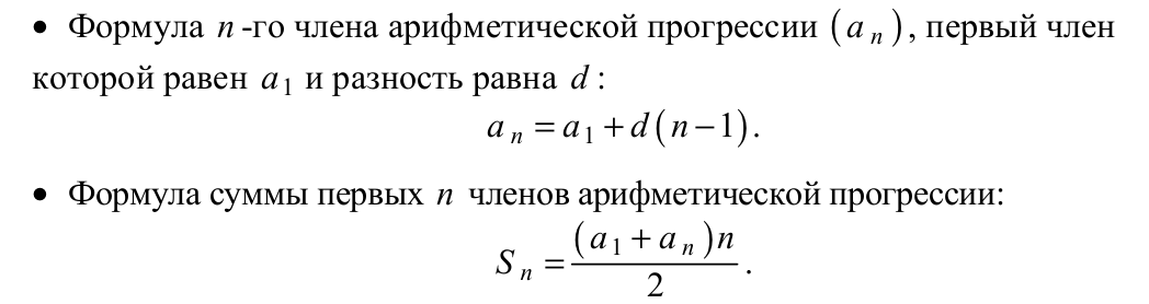 Скриншот из справочных материалов ОГЭ по математике