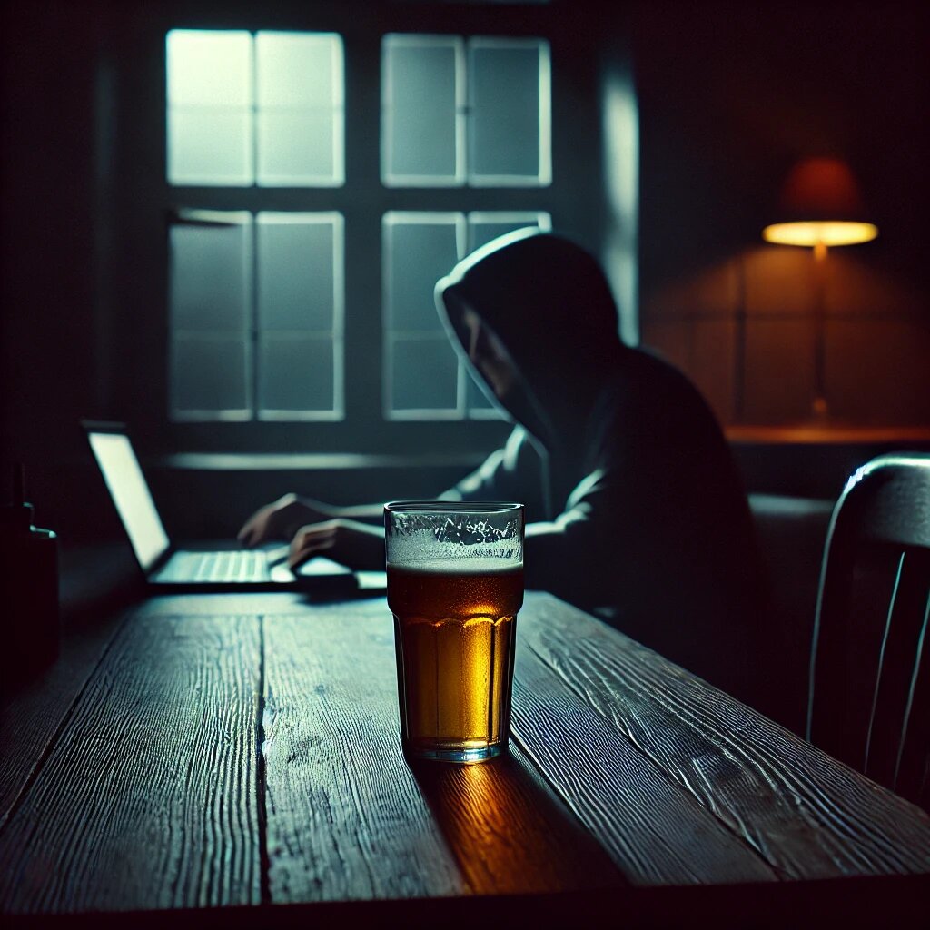 Бокал IPA
на столе — мысли мутные,
свет экрана — лед.
Стихи сами приходят
вслед за горечью глотка.
