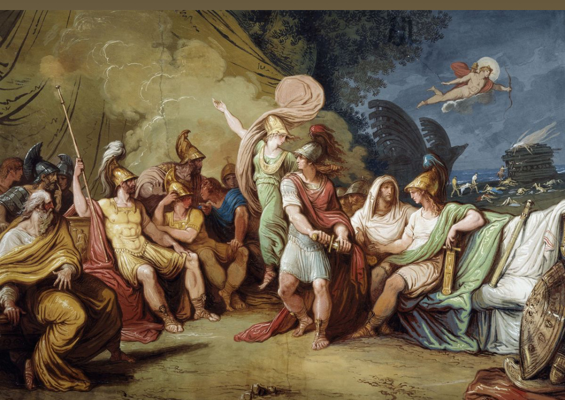 Спор между Ахиллом и Агамемноном, Феличе Джани, (1758-1823) Фреска. Палаццо Милцетти
