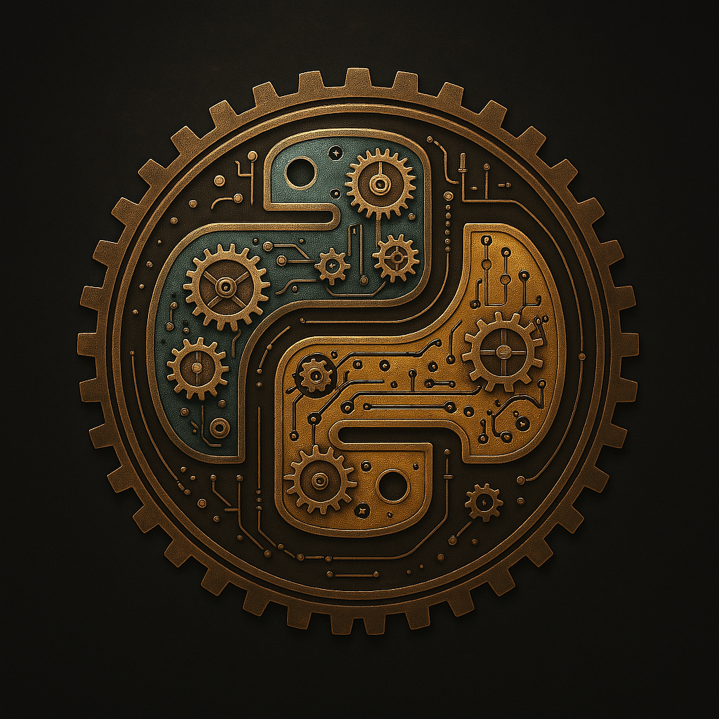 AI. Техно. Эмблема "Python"