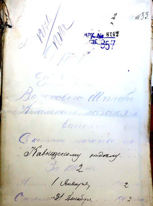 ГАКК. Ф. 396. Оп. 1. Д. 8142. Л. 0.