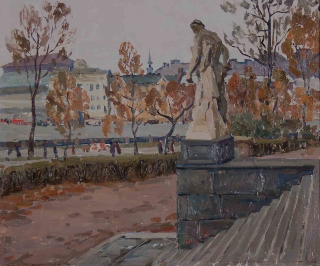 Е.Д. Падва. «Ленинград. Осень». Холст, масло. 1990 г.