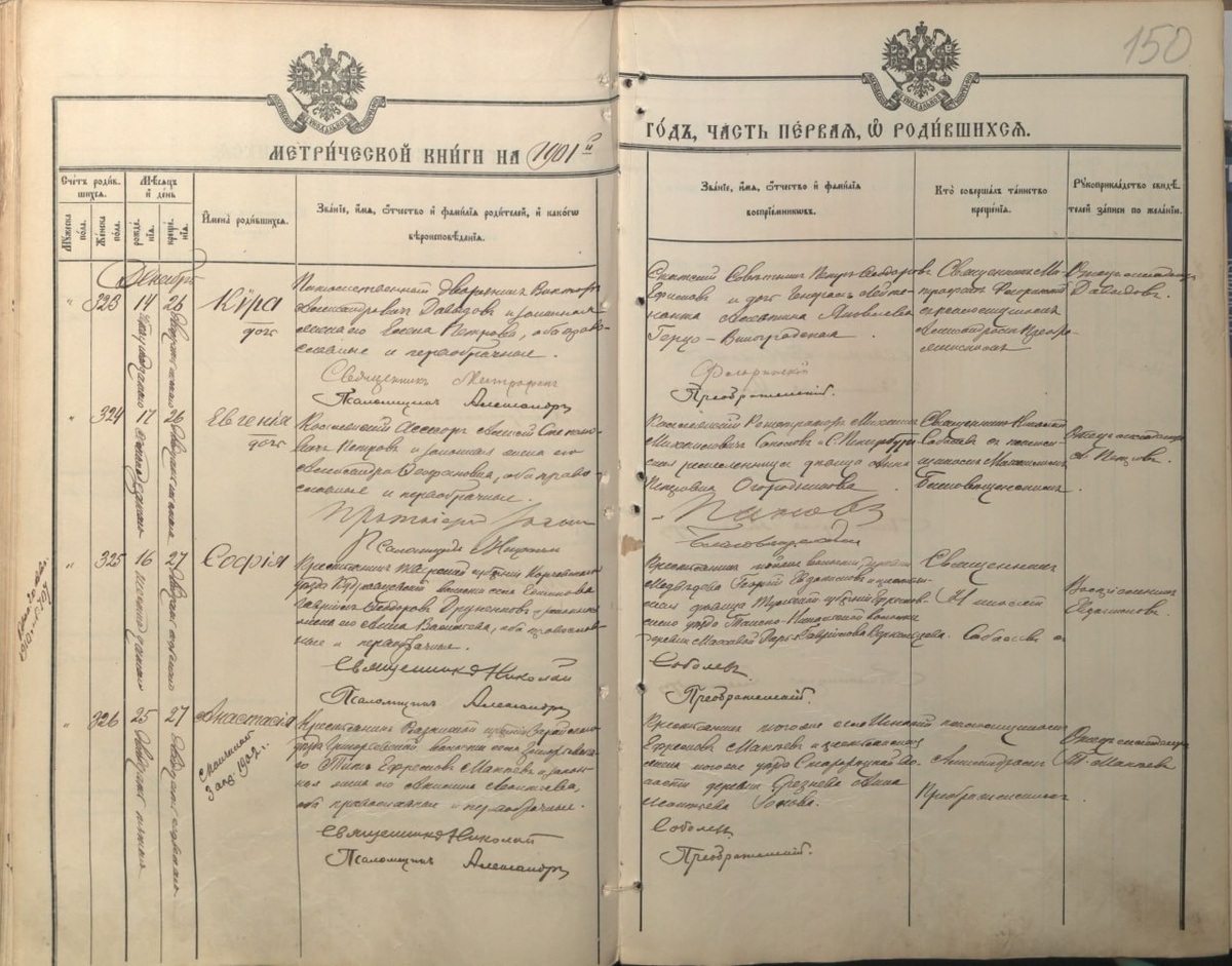 Метрическая запись о рождении