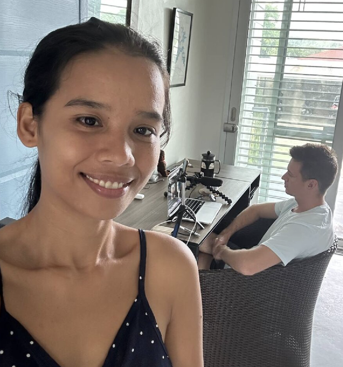 рабочий созвон на нашей прошлой арендной вилле