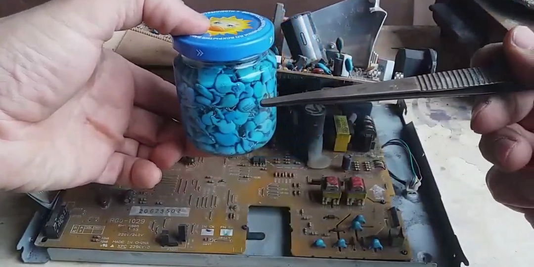 Аффинаж синих конденсаторов.