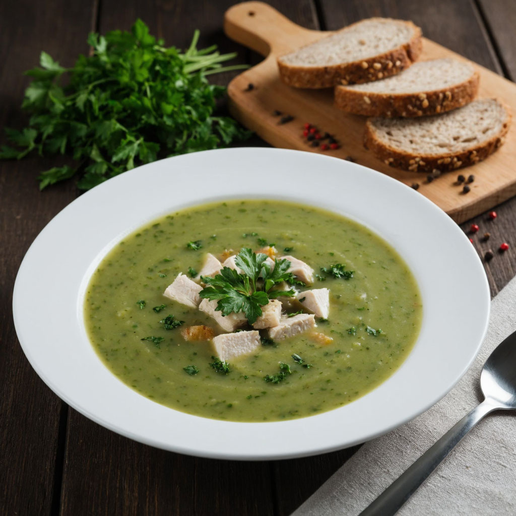 Суп-пюре из зелени с куриной грудкой: вкусно и полезно